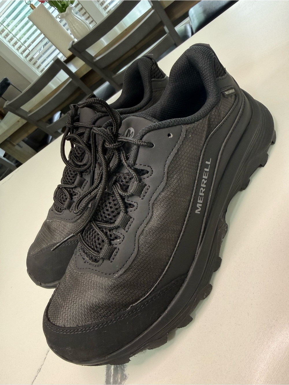 Size 6.5 Merrell Moab Speed Low Men’s Waterproof Hiking Shoes Black